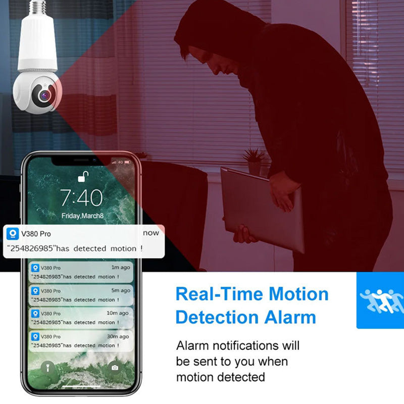 Caméra de sécurité WiFi intelligente avec éclairage