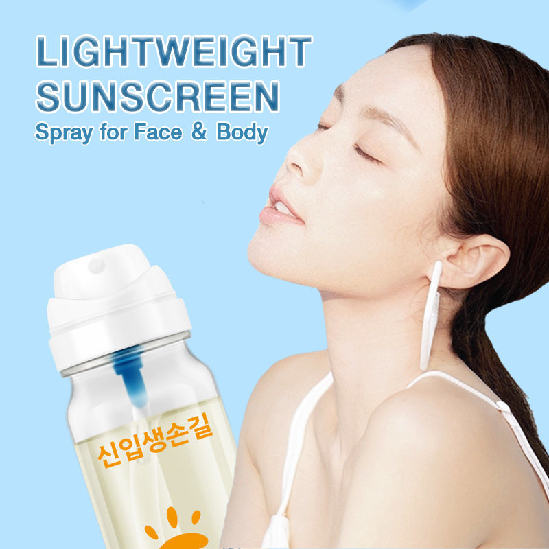 Spray solaire léger pour le visage et le corps