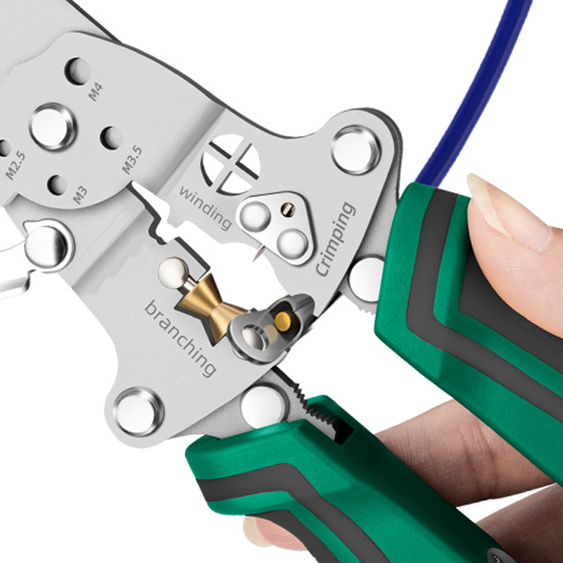 Pince à dénuder pliable multifonction avec testeur de tension