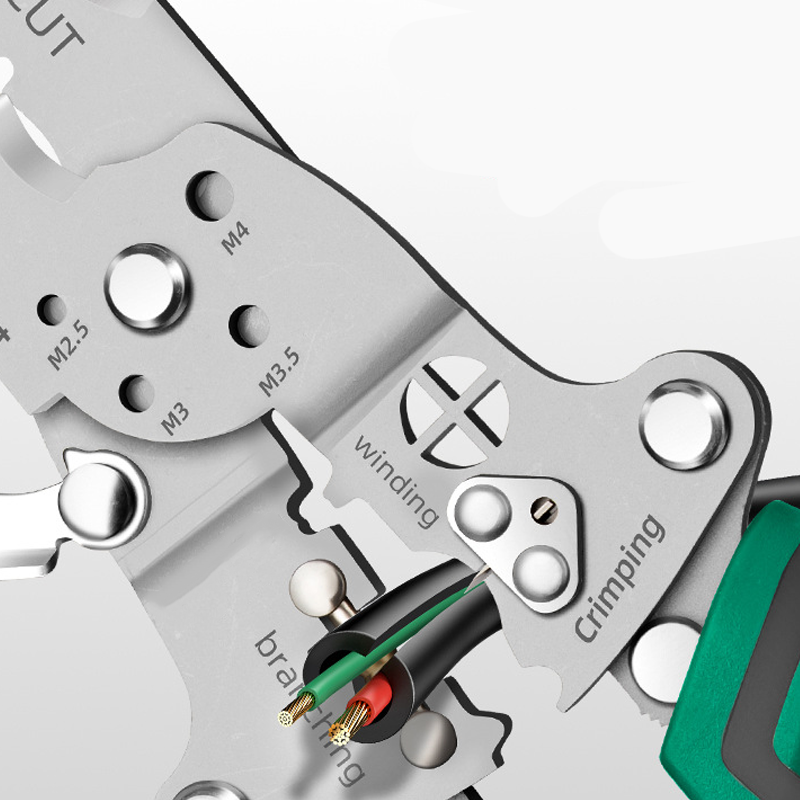 Pince à dénuder pliable multifonction avec testeur de tension