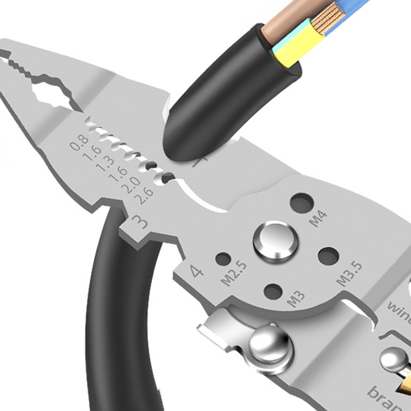 Pince à dénuder pliable multifonction avec testeur de tension