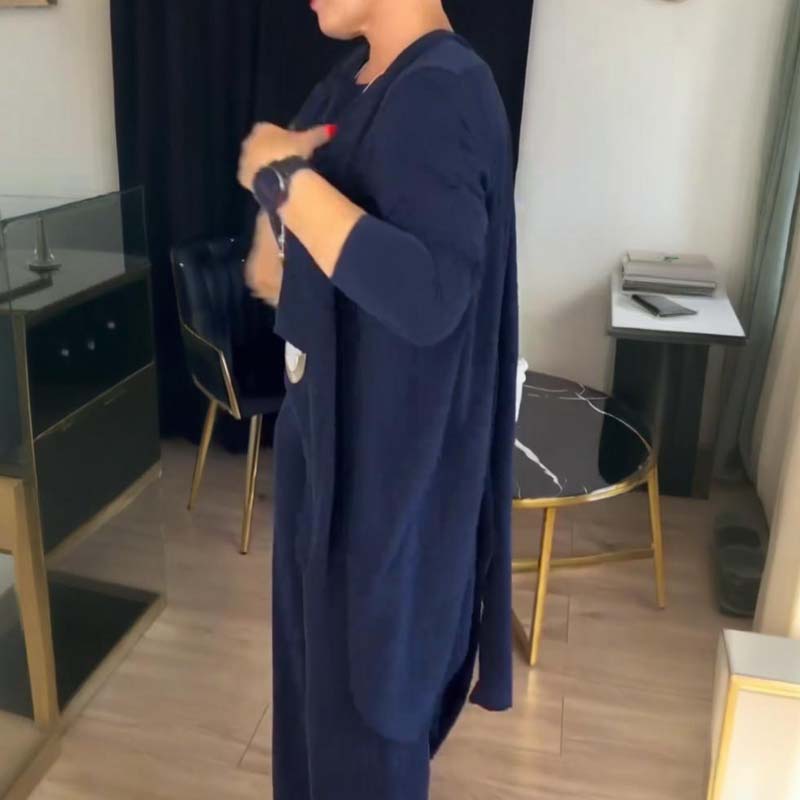 👗 50% DE RÉDUCTION ! 🍂 Ensemble 3 Pièces Élégant - Cardigan Long et Tenue de Bureau, Confort Doux et Style Polyvalent 💼📦