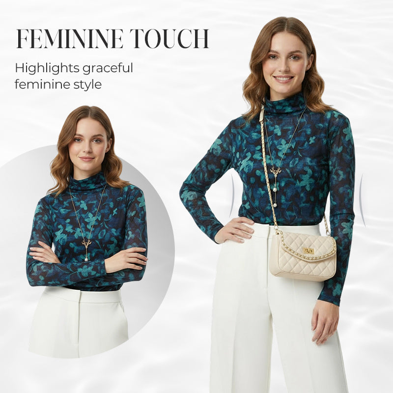 Haut élégant en maille fleurie pour femme