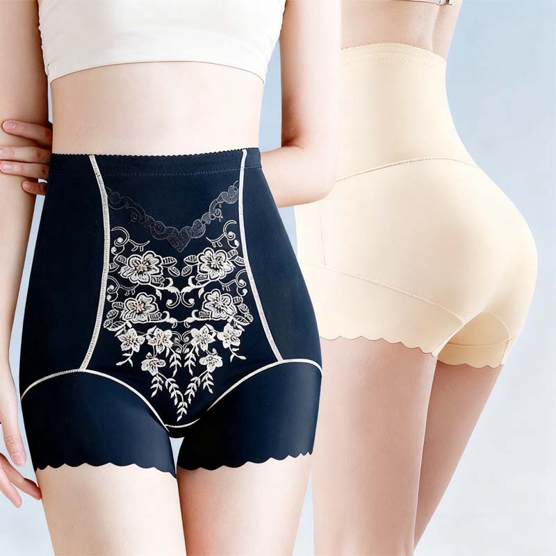 Culotte Gainante Brodée à Taille Haute pour Femme