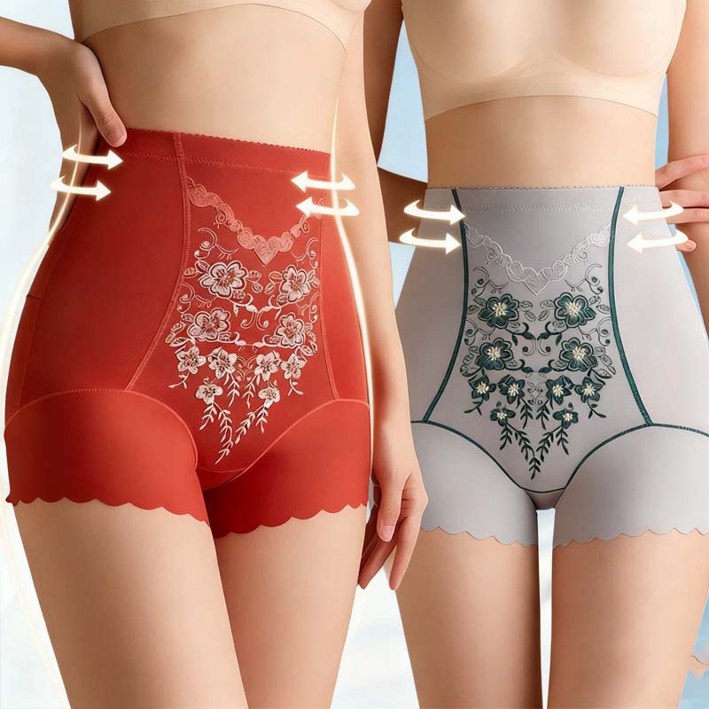 Culotte Gainante Brodée à Taille Haute pour Femme