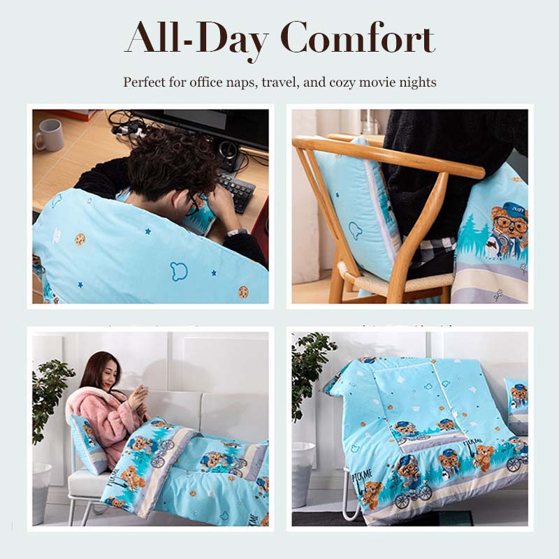 Couverture Oreiller Convertible 2-en-1 Douce et Stylée