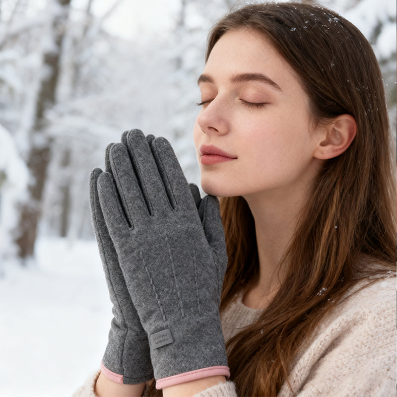 Gants chauds et coupe-vent avec fonction écran tactile et prise antidérapante