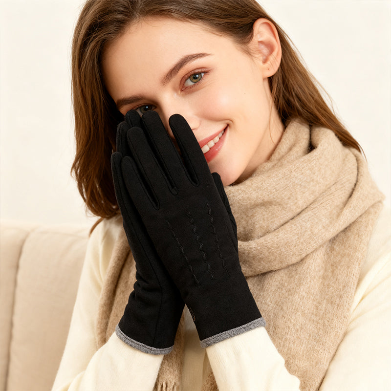 Gants chauds et coupe-vent avec fonction écran tactile et prise antidérapante