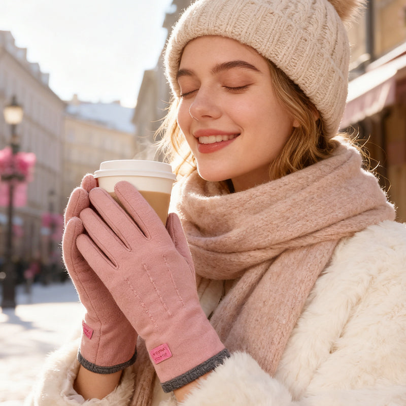 Gants chauds et coupe-vent avec fonction écran tactile et prise antidérapante