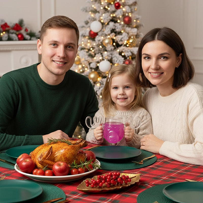 Tasse en verre unique en forme d'élan pour un Noël joyeux