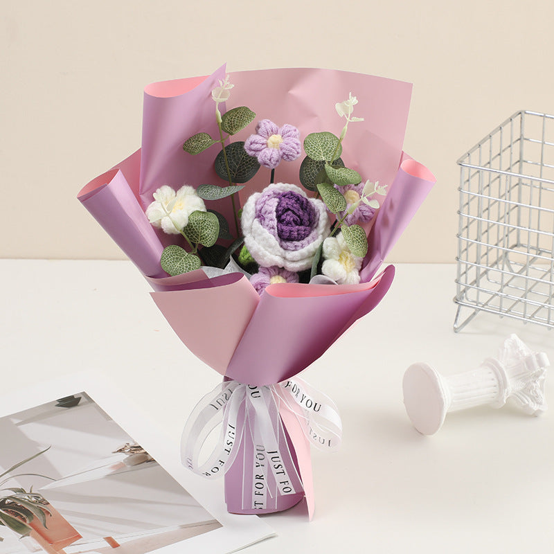 đąđą50 % DE RĂDUCTION !!â°Bouquet de fleurs au crochet dĂ©licat fait Ă la main