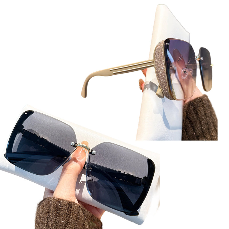 Lunettes de Soleil Sans Monture Élégantes - Branches Effet Étoilé