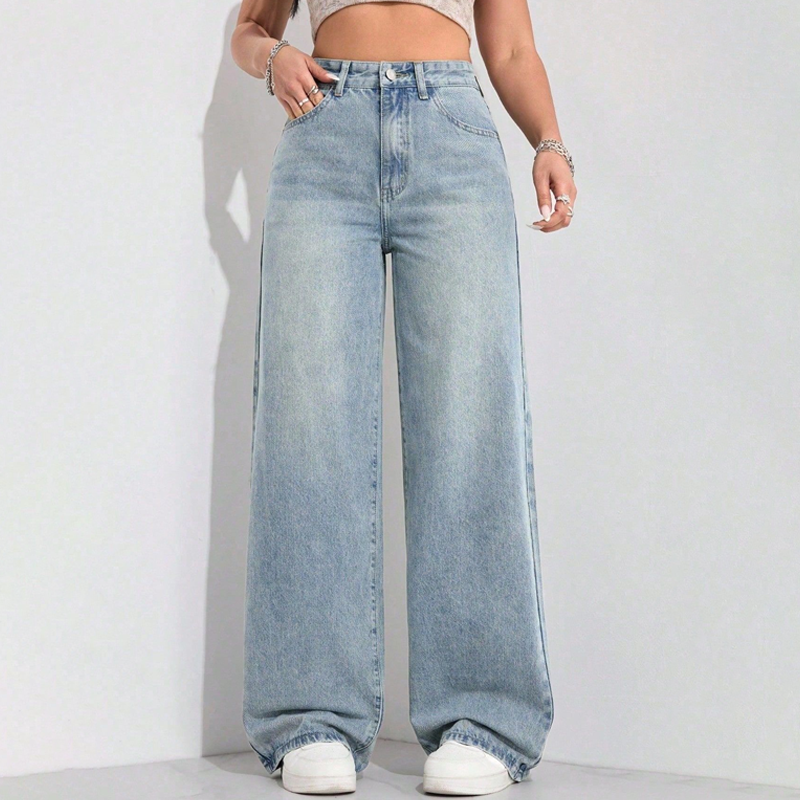 đ -50% SUR LE JEAN FEMME TAILLE HAUTE ! đ Coupe Droite, Effet Amincissant & Denim RĂ©tro Respirant