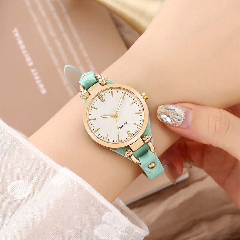 💎 -50% ! ⌚ Montre Élégante à Bracelet Fin – Similicuir + Alliage – Cadran 37 mm – Mouvement Quartz – 6 Coloris – Marron/Bleu/Rouge/Noir/Blanc/Vert Menthe 🕶️
