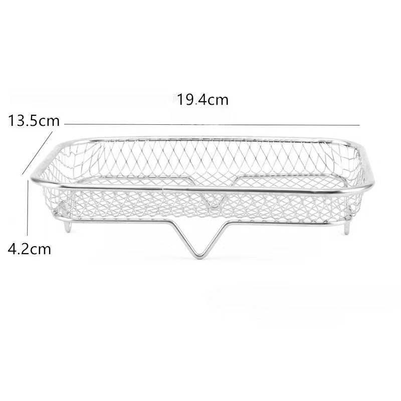 🔥-50% DE RÉDUCTION✨Grille 3 niveaux inox 304🍟Empilable, accessoire friteuse air pour ailes et pain grillé