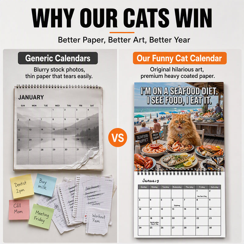 Calendrier mural Chats Rigolos 2027