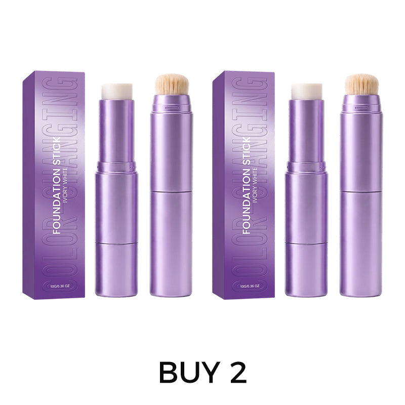 💄✨ Stick fond de teint 2-en-1 à couleur changeante | Stick fond de teint crème adaptant-se à la carnation pour un maquillage impeccable