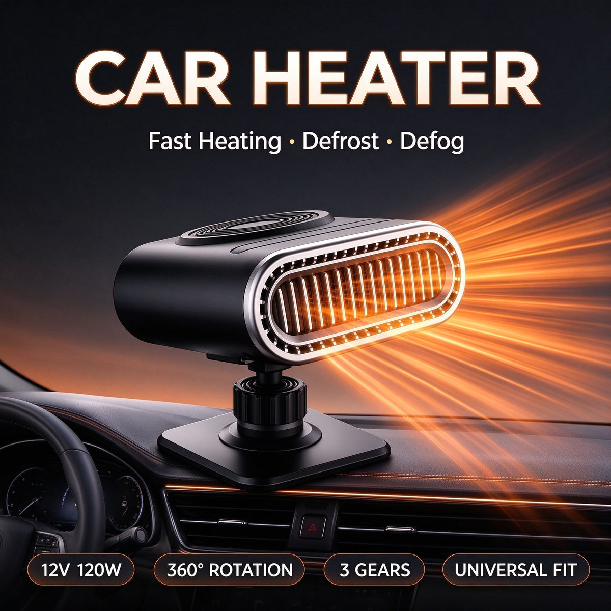 2-in-1 Portable Car Heater and Windshield Defroster