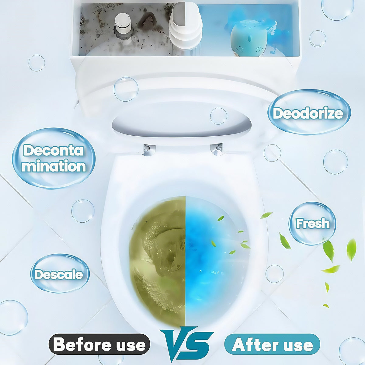 🚽 50 % DE RÉDUCTION MAINTENANT ! Bloc nettoyant automatique pour toilettes en formule longue durée – Nettoyage et désodorisation 2 en 1, à chaque chasse d’eau
