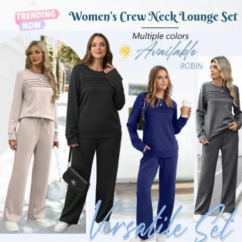📢📢 50% de réduction !! ⏰ Ensemble Femme Confort – Haut ras du cou + pantalon à cordon ajustable 👕👖 | Doux, respirant & ultra-polyvalent ✨