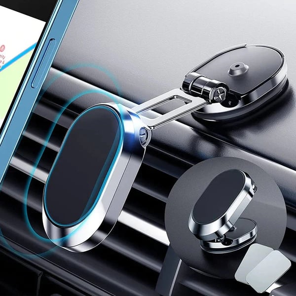 📱🧲 -60% ! 🚗Support Magnétique Voiture Pliable – Rotation 360°, 6 Aimants N52 & Bras Repliable pour Téléphones 4–7″