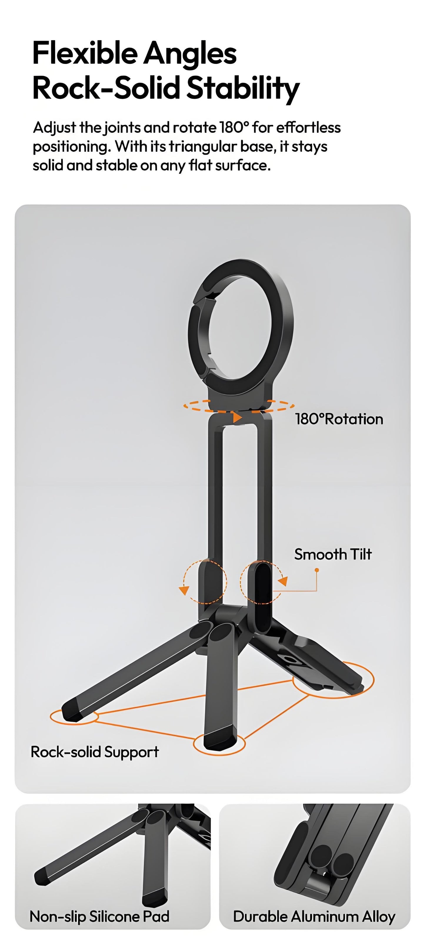 📱 50% DE RÉDUCTION ! 🔋 Trépied Magnétique iPhone - Fixation Puissante pour Voiture/Équipement, Compatible Photos & Vidéos 🧲🎥