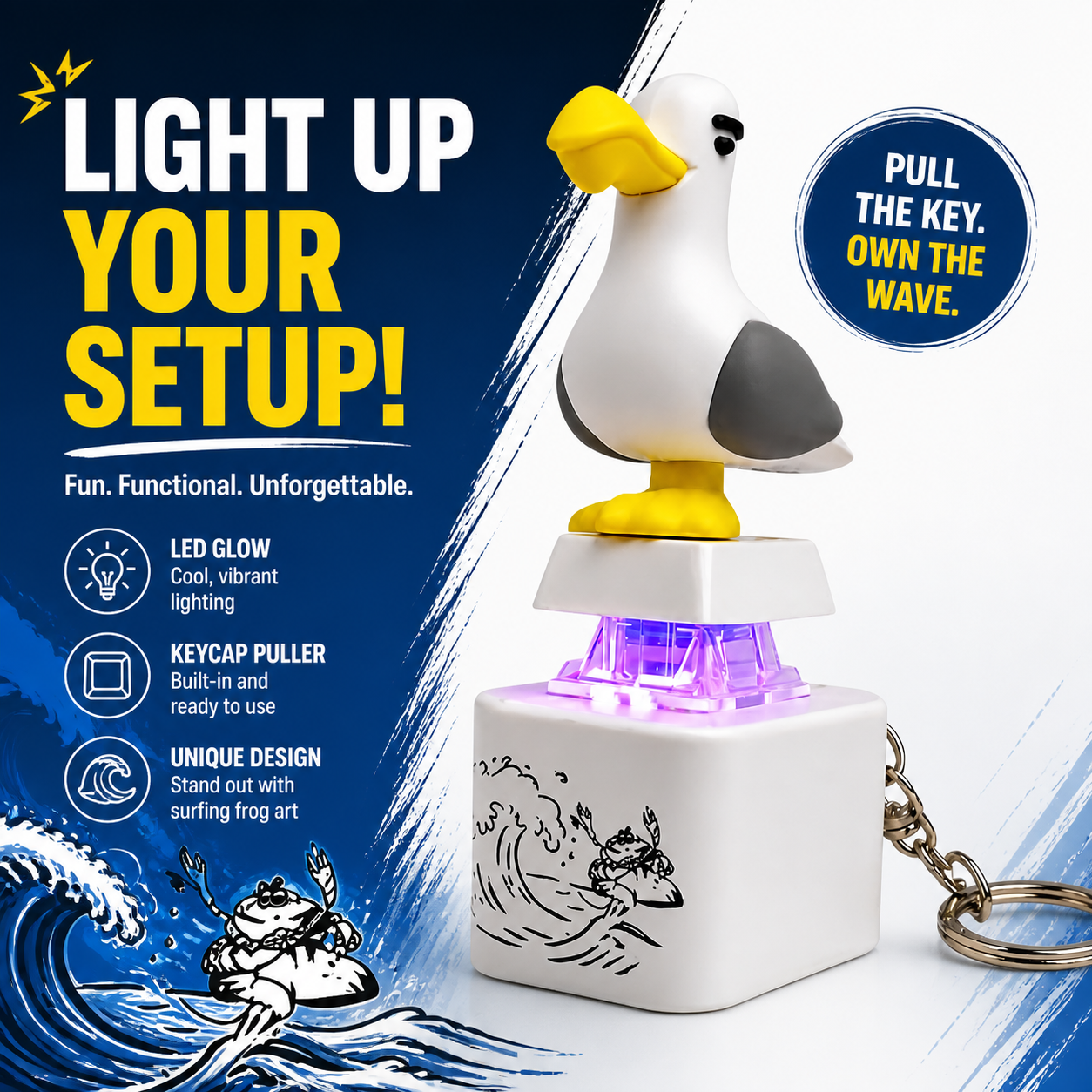 Porte-clés électronique lumineux activé par la voix Mine Bird