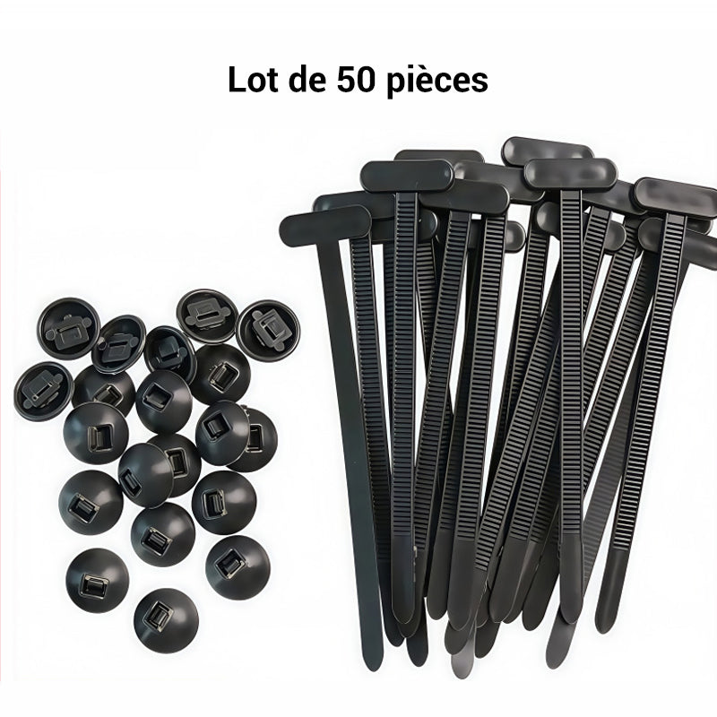 🧷 50% DE RÉDUCTION ! ✨ Boucle de Cravate Câble Universelle - Fixation Solide et Discrète pour Câbles de Bureau/Maison, Lot de 5 📏📦