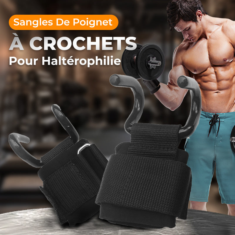 💎 50% DE RÉDUCTION ! 💎 Sangles de Poignet Robustes à Crochets pour Haltérophilie – Prise Ultrasécurisée, Confort Maximal & Support Musculaire Intensif