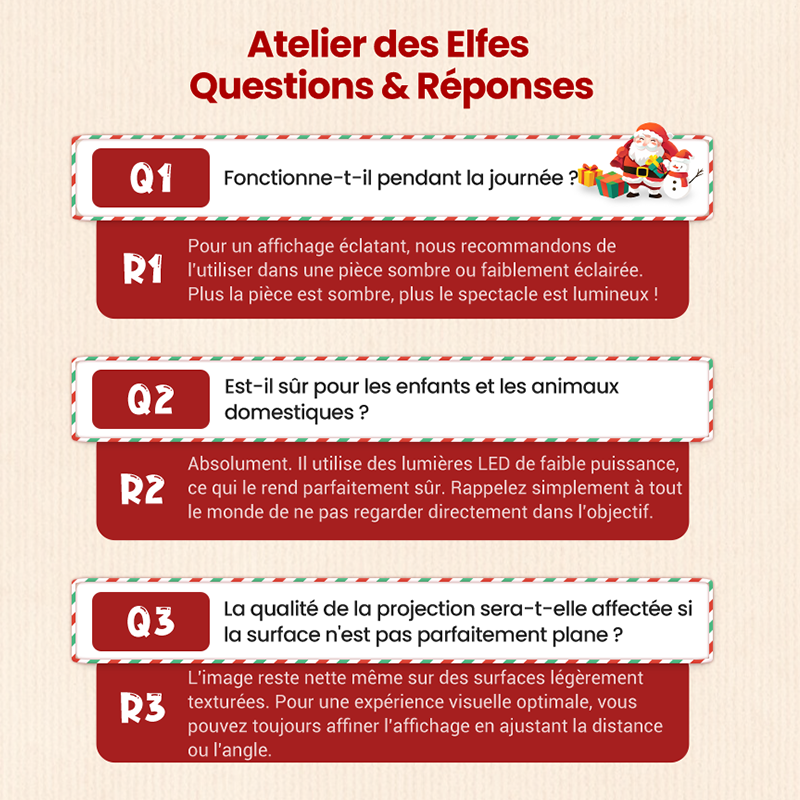 Projecteur lumineux rotatif à LED avec motifs de Noël