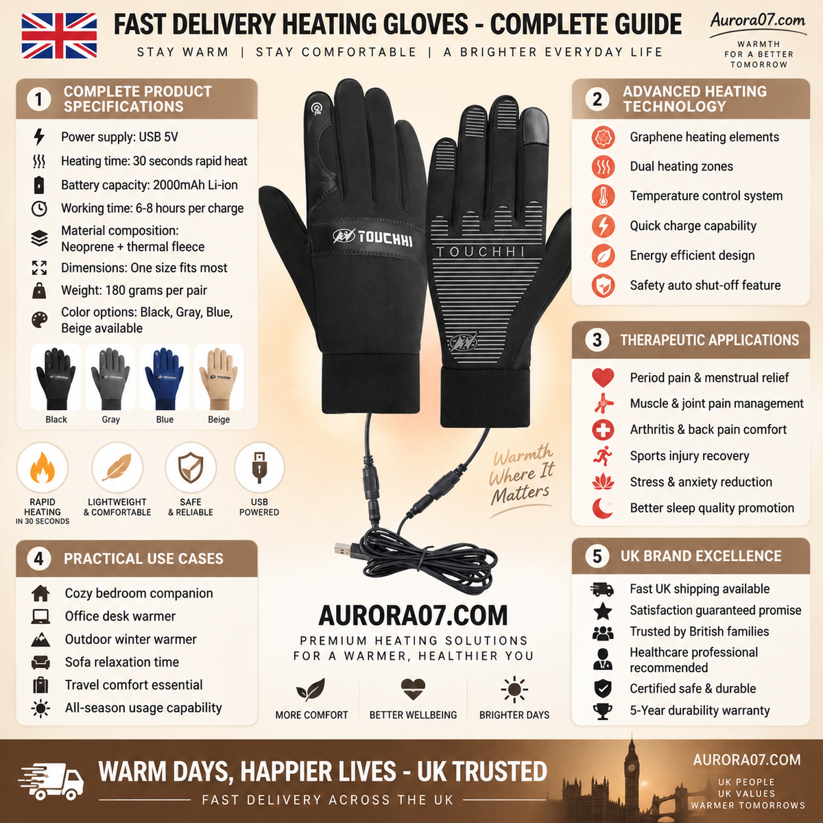Gants chauffants électriques chauds d'hiver pour l'extérieur