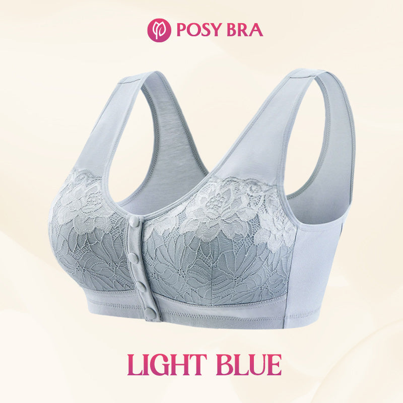 Soutien-gorge galbant sans fil confortable avec boutons sur le devant