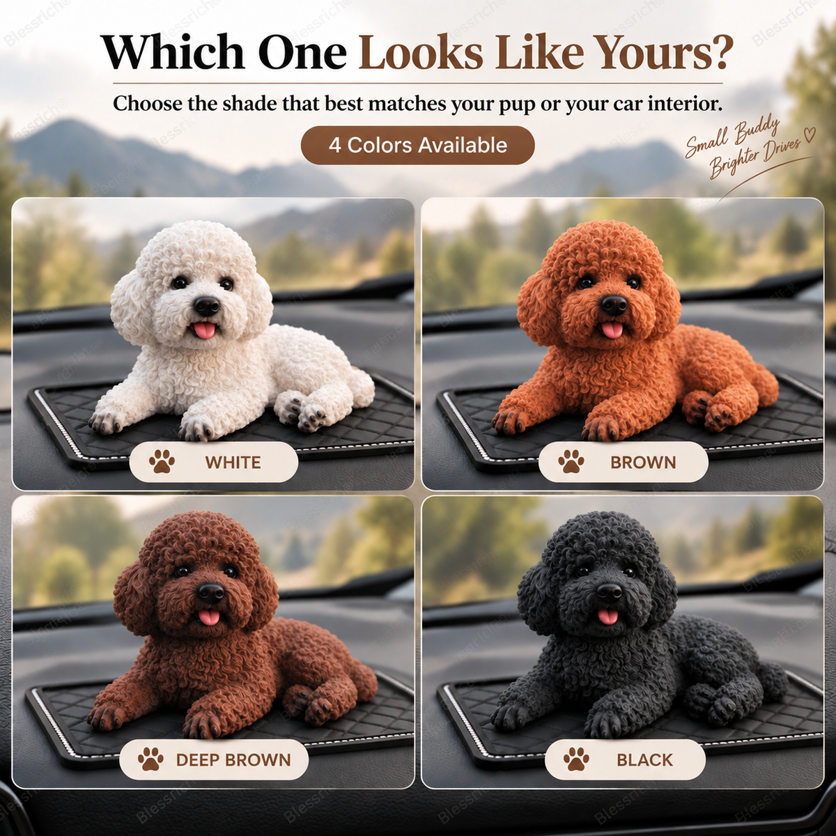 Ornement Caniche pour Voiture – La décoration la plus mignonne pour votre tableau de bord 🐶✨
