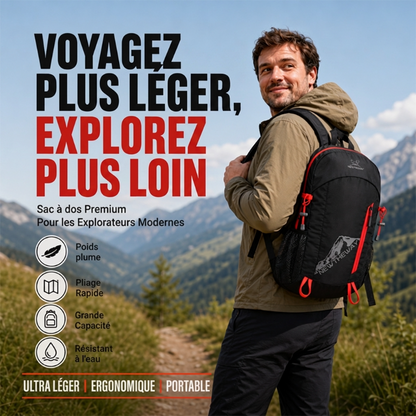 Sac à dos de camping pliable et étanche