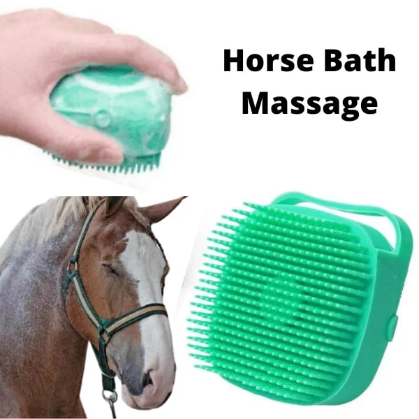 🐶Brosse de bain pour cheval, chien et chat🐱 Gants de massage Peigne de sécurité en silicone souple Accessoires pour animaux de compagnie❤️