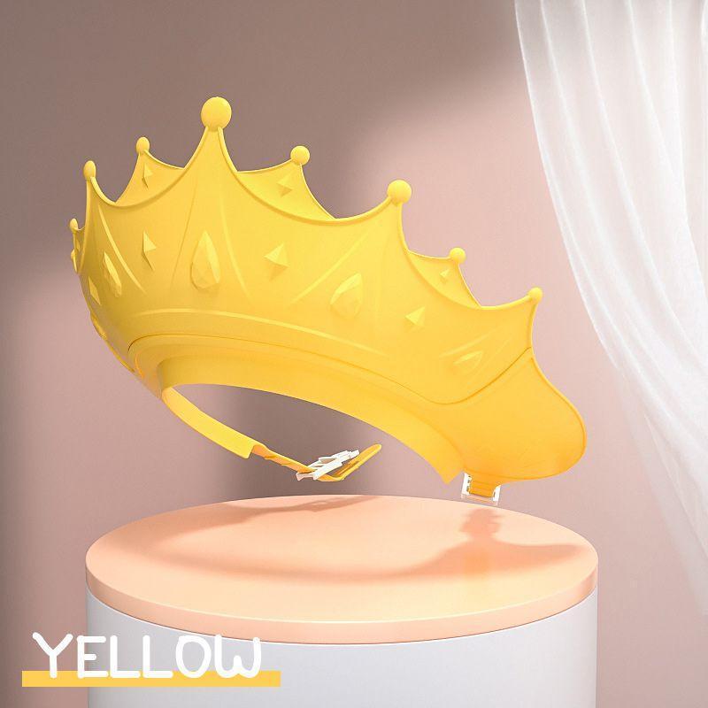 🔥 -50% ! 🛁 Bonnet de Douche Imperméable pour Bébé – PP + TPE – 15×13 cm – Ajustable – Couronne Dessin Animé – Jaune/Bleu/Rouge – Anti-Eau Yeux et Oreilles 👶