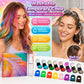🎨 50% DE RÉDUCTION! ⚡ Kit craies capillaires – 12 couleurs, lavable & facile – Idéal pour fêtes ✨