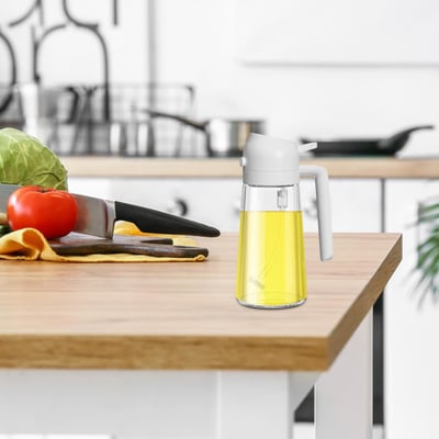 ✨💕Pulvérisateur et distributeur d'huile en verre 2 en 1/-600ml