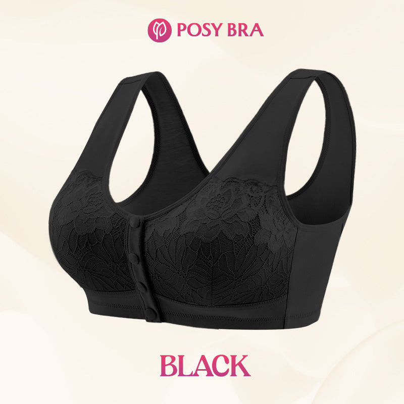 Soutien-gorge galbant sans fil confortable avec boutons sur le devant