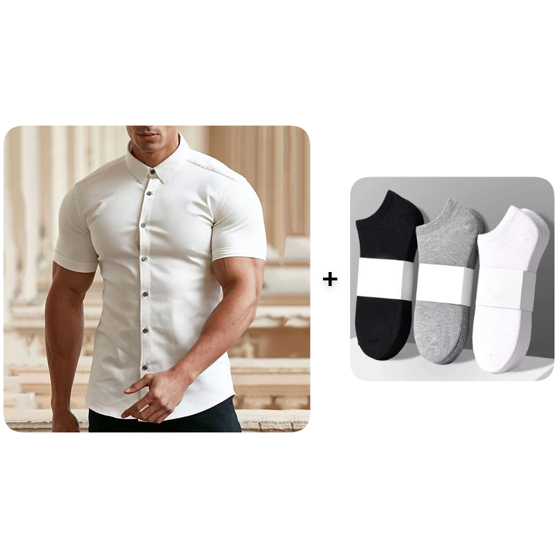 👔 50% DE RÉDUCTION ✨ Chemise homme infroissable & sans repassage – Tissu technique respirant, confort optimal – Style polyvalent pour le bureau & le quotidien – toujours impeccable sans effort ⚡