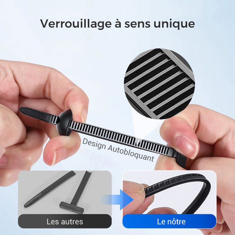 🧷 50% DE RÉDUCTION ! ✨ Boucle de Cravate Câble Universelle - Fixation Solide et Discrète pour Câbles de Bureau/Maison, Lot de 5 📏📦