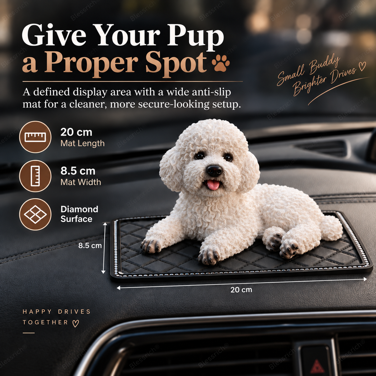 Ornement Caniche pour Voiture – La décoration la plus mignonne pour votre tableau de bord 🐶✨
