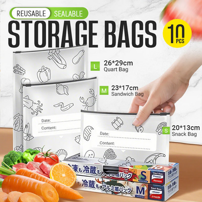 🔥Bestseller Mondial🍗 Offre limitée ! Achetez 1 obtenez 1 gratuits🥦Sacs de Rangement Réutilisables en Aluminium avec Fermeture Hermétique