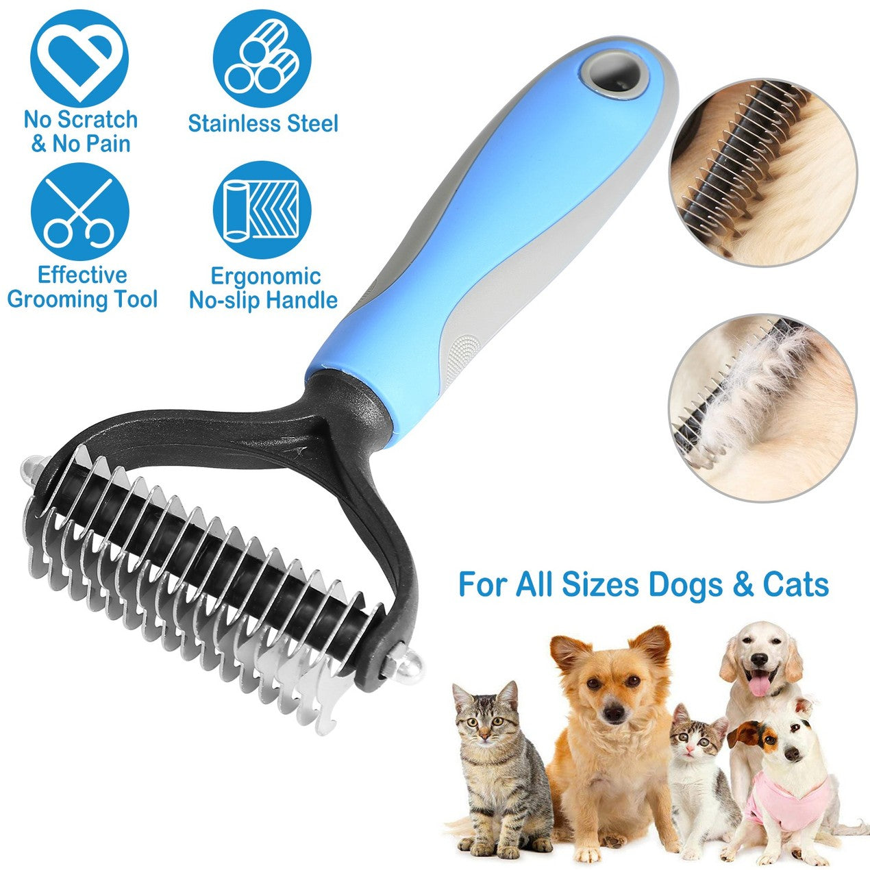 🐾 PROMO LIMITÉE 50% DE RÉDUCTION ! ✨ Brosse Démêlante pour Chats et Chiens – Professionnel, Double Face ✨