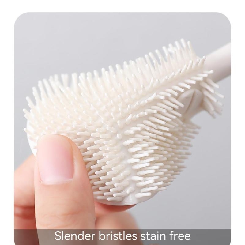 Brosse de nettoyage en silicone à 360° avec long manche – Nettoyeur de biberons à poils souples pour biberons, gourdes, bouteilles isothermes, couvercles, théières, bols et récipients étroits. Offre spéciale : 1 acheté, 1 offert.