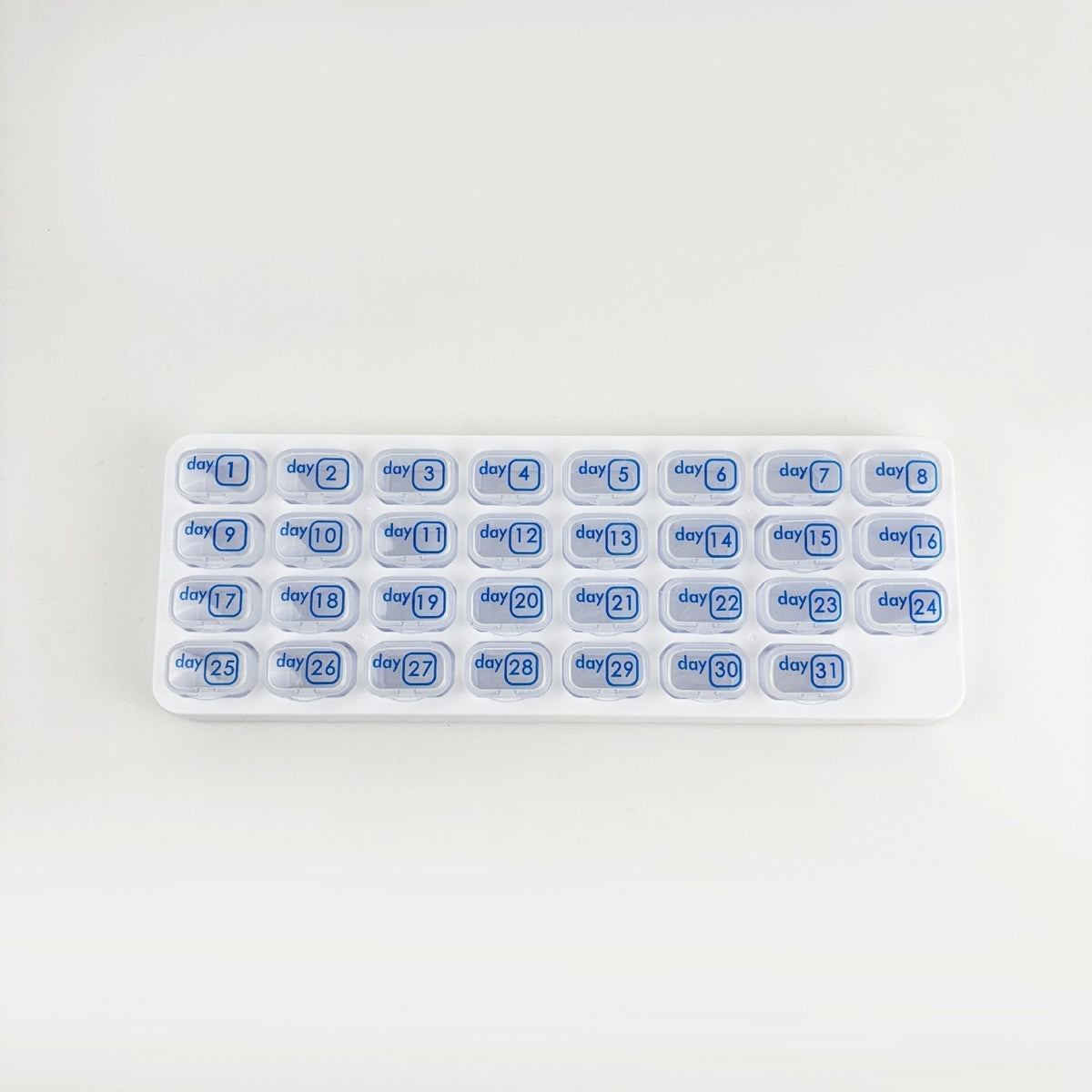 💊 Pilulier mensuel avec couvercle - Couvercles faciles à ouvrir, adaptés aux personnes souffrant d'arthrite - 31 compartiments journaliers amovibles - Indicateur de date - Étui de voyage pour vitamines et médicaments