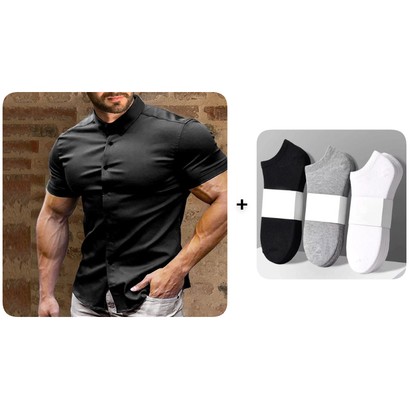 👔 50% DE RÉDUCTION ✨ Chemise homme infroissable & sans repassage – Tissu technique respirant, confort optimal – Style polyvalent pour le bureau & le quotidien – toujours impeccable sans effort ⚡