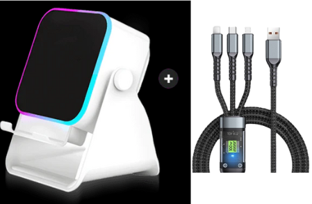 💎 50 % DE RÉDUCTION SUR LE SUPPORT D'ENCEINTE SANS FIL 5-EN-1 ! 💎 Audio par induction, support pour téléphone et éclairage d'ambiance