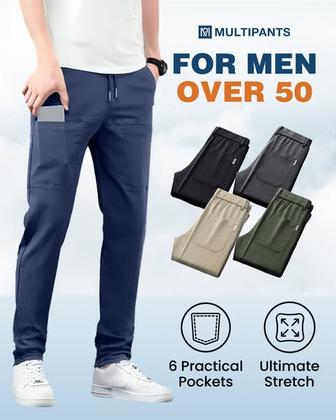 👖50 % DE RÉDUCTION🛠️MultiPants – Pantalon cargo durable avec de multiples poches et une grande élasticité