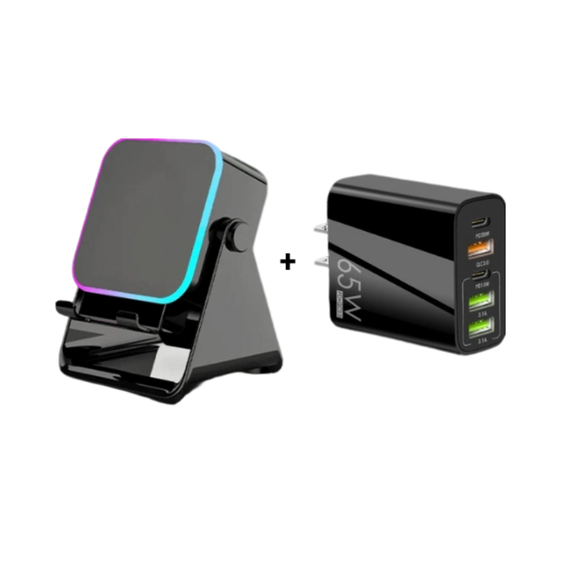 💎 50 % DE RÉDUCTION SUR LE SUPPORT D'ENCEINTE SANS FIL 5-EN-1 ! 💎 Audio par induction, support pour téléphone et éclairage d'ambiance